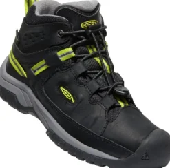 Keen Junior Targhee Mid Waterproof lasten välikausikenkä, Black/Steel Grey