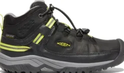 Keen Junior Targhee Mid Waterproof lasten välikausikenkä, Black/Steel Grey