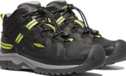 Keen Junior Targhee Mid Waterproof lasten välikausikenkä, Black/Steel Grey