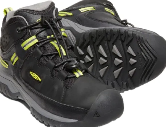 Keen Junior Targhee Mid Waterproof lasten välikausikenkä, Black/Steel Grey