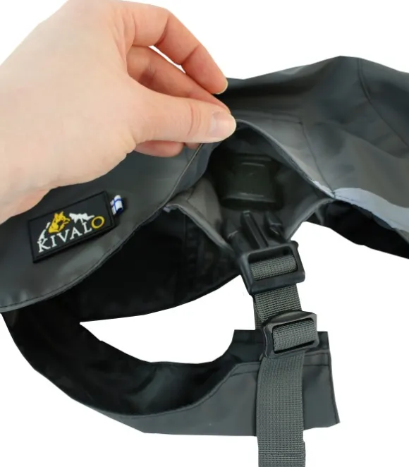 Kivalo Niva Dog Raincoat sadetakki, 60 cm, harmaa