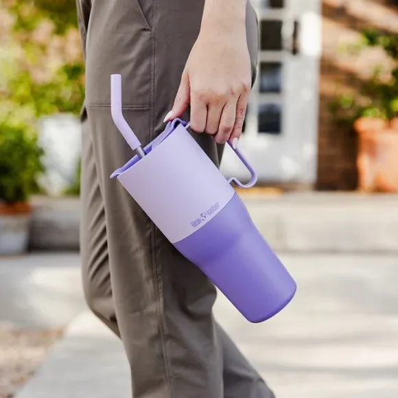 Klean Kanteen Rise TumblerFlip Lid w/Straw muki, 1L, Orchid Bloom