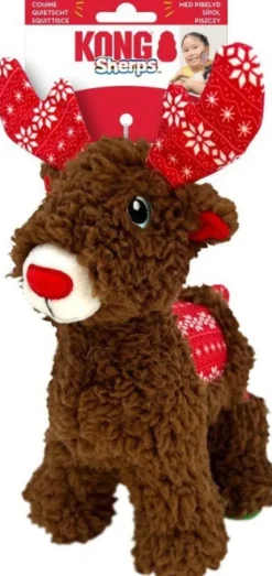 Kong Holiday Sherpa Reindeer koiran pehmolelu, M 21x8x18 cm