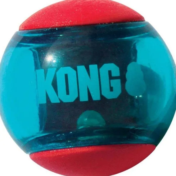 Kong Squeezz Actionball koiranlelu, M, punainen, 3kpl