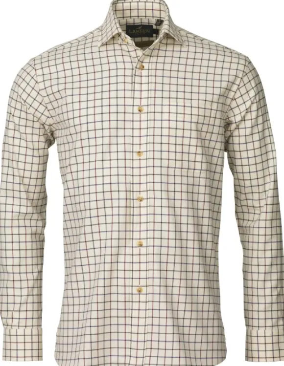 Laksen Benny Cotton Wool Shirt kauluspaita, ruudullinen