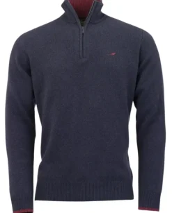 Laksen Brompton Zip-Neck villapaita, Dark Storm