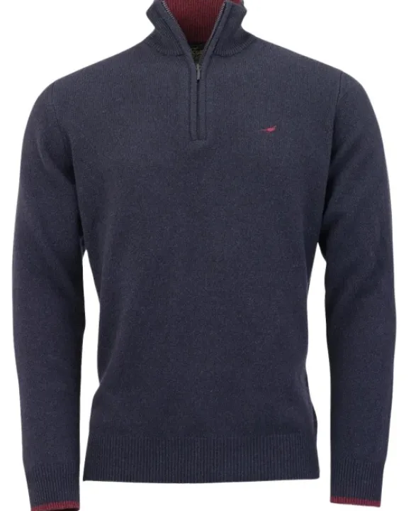 Laksen Brompton Zip-Neck villapaita, Dark Storm