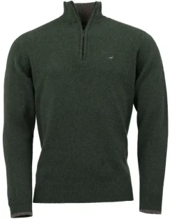 Laksen Brompton Zip-Neck villapaita, Loden