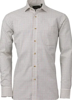 Laksen Pete Cotton Wool Shirt kauluspaita, punainen/sininen