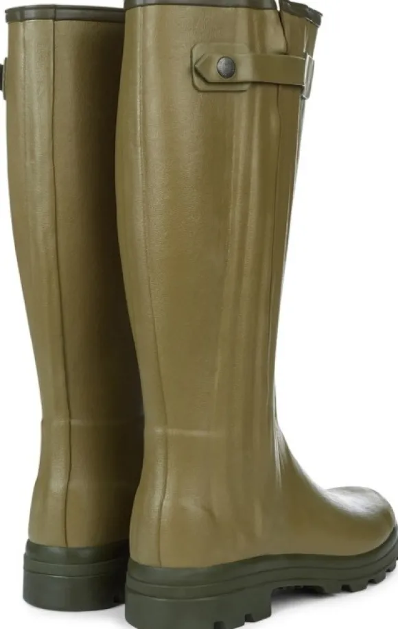 Le Chameau Chasseur Leather Lined Boot kumisaappaat nahkavuorilla, vihreä