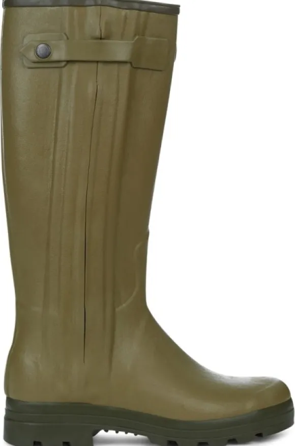 Le Chameau Chasseur Leather Lined Boot kumisaappaat nahkavuorilla, vihreä