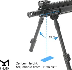 Leapers UTG Recon Flex II Bipod 9"-12" Center Height M-LOK ampumatuki
