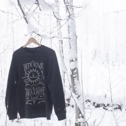 Lemmelkaffe Inte Sova Crewneck collegepaita, musta