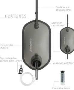 Lifestraw Peak Gravity vedensuodatusjärjestelmä, 8L, tummanharmaa