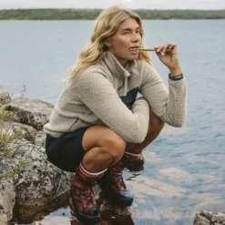 Lundhags Flok Wool naisten fleecetakki, beige