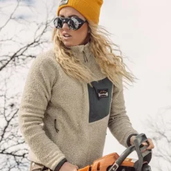 Lundhags Flok Wool naisten fleecetakki, beige