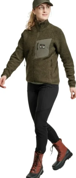 Lundhags Flok Wool Pile naisten takki, Forest Green