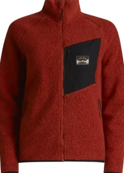 Lundhags Flok Wool Pile Vest naisten fleecetakki, punainen