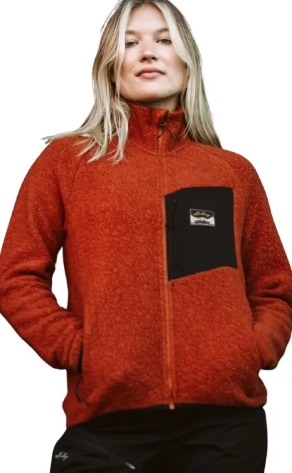 Lundhags Flok Wool Pile Vest naisten fleecetakki, punainen