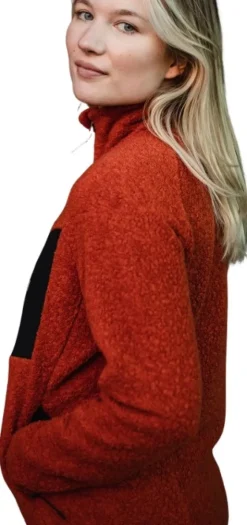 Lundhags Flok Wool Pile Vest naisten fleecetakki, punainen