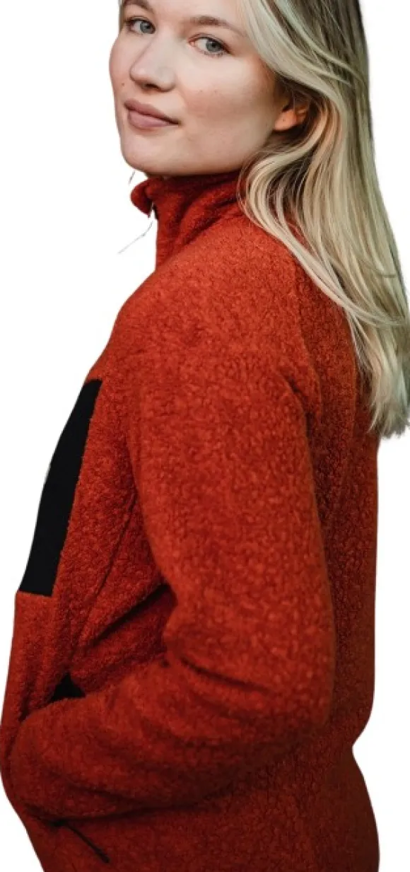 Lundhags Flok Wool Pile Vest naisten fleecetakki, punainen