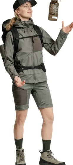 Lundhags Tived Zip-off Pant naisten katkolahjehousut, Aloe Green/Forest Green