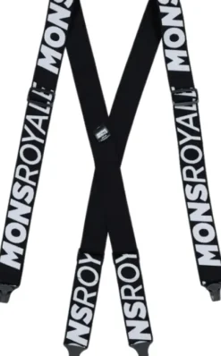 Mons Royale Afterbang Suspenders henkselit, unisex, musta/valkoinen