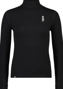 Mons Royale Cascade Merino Flex 200 Mock Neck naisten merinovillapaita, musta