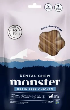 Monster Dog Dental Chew GF hammashoitoherkku kana, S, 7 kpl