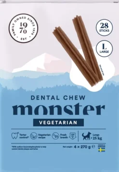 Monster Dog Dental Chew Vegan hammashoitoherkku, L, 28 kpl