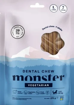 Monster Dog Dental Chew Vegan hammashoitoherkku, L, 7 kpl