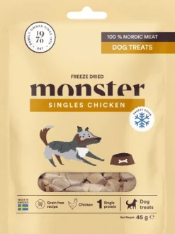 Monster Dog Treats Freeze Dried pakastekuivattu makupala kana, 45 g