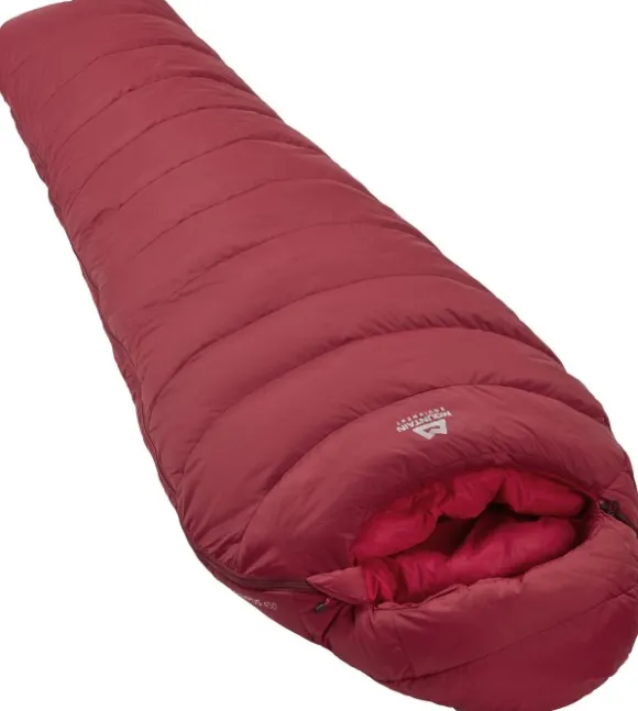 Mountain Equipment Olympus 450 Long Left Zip -5°C naisten untuvamakuupussi, viininpunainen