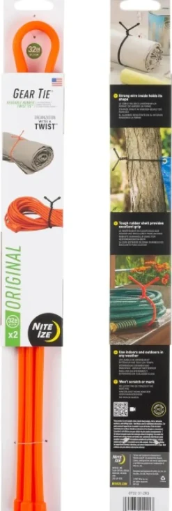 Nite Ize Gear Tie 32-Bright Orange 2pk kiinnitysremmit