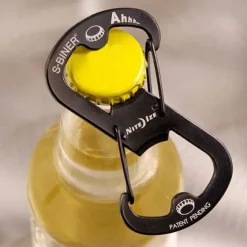 Nite Ize S-Biner Ahhh karabiinihaka pullonavaajalla, musta