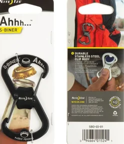 Nite Ize S-Biner Ahhh Stainless karabiinihaka pullonavaajalla