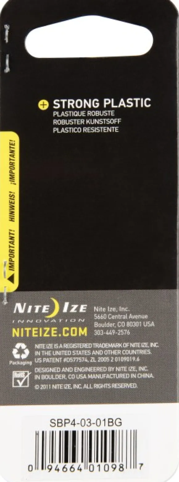 Nite Ize S-Biner Plastic Size #4 Black