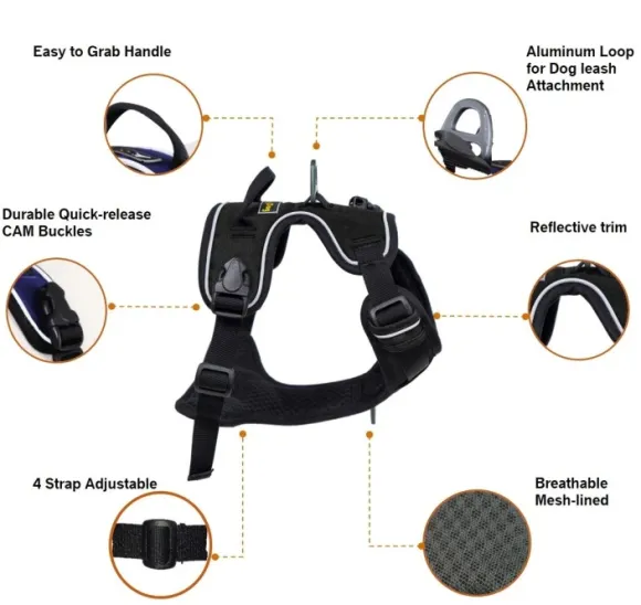 OllyDog Alpine Reflective Harness Raven