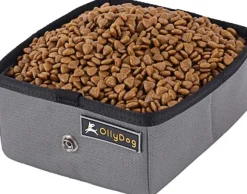 OllyDog Crumple Travel Bowl taitettava matkakulho, harmaa