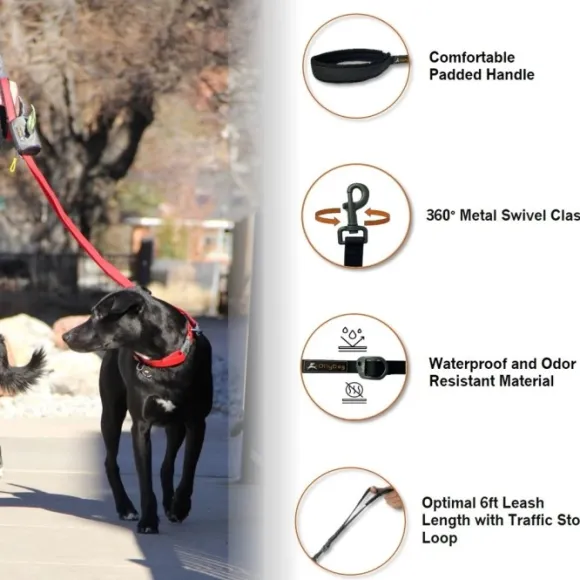 OllyDog Tilden Leash talutin, punainen