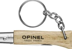 Opinel Classic Keyring No4 Stainless Steel Beechwood taittoveitsi avaimenperällä, 5 cm