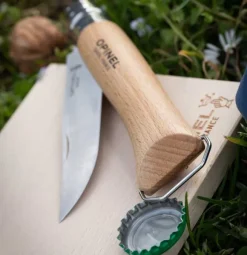 Opinel Corkscrew, Bottle Opener, Knife N°10 veitsi korkkiruuvilla ja pullonavaajalla, Beechwood