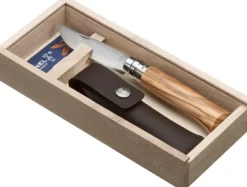 Opinel Luxury Olive No8 8,5 cm taskuveitsi + kotelo lahjapakkauksessa
