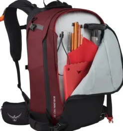 Osprey Soelden Pro Avy 32 laskettelureppu, punaruskea/musta