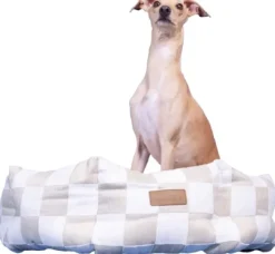 PAIKKA Check Bed Beige 60 cm