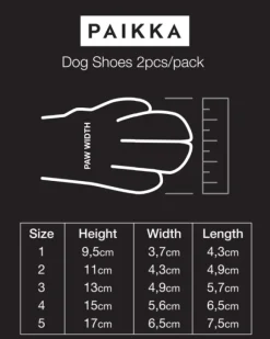 PAIKKA Dog Shoes koiran tossut, 2 kpl, koot 3-5