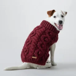 PAIKKA Handmade Knit koiran neulepusero, 20-30 cm, luonnonvalkoinen