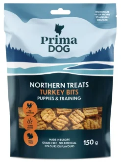 PrimaDog Northern Treats Bits Kalkon för Valpar & Träning makupalat, 150g