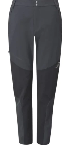 Rab Torque Mountain Softshell naisten kiipeilyhousut, tummanharmaa/musta