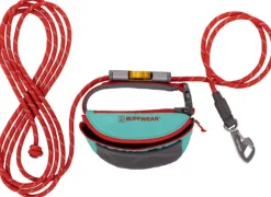 RuffWear Hitch Hiker Leash säädettävä talutushihna, punainen/mintunvihreä